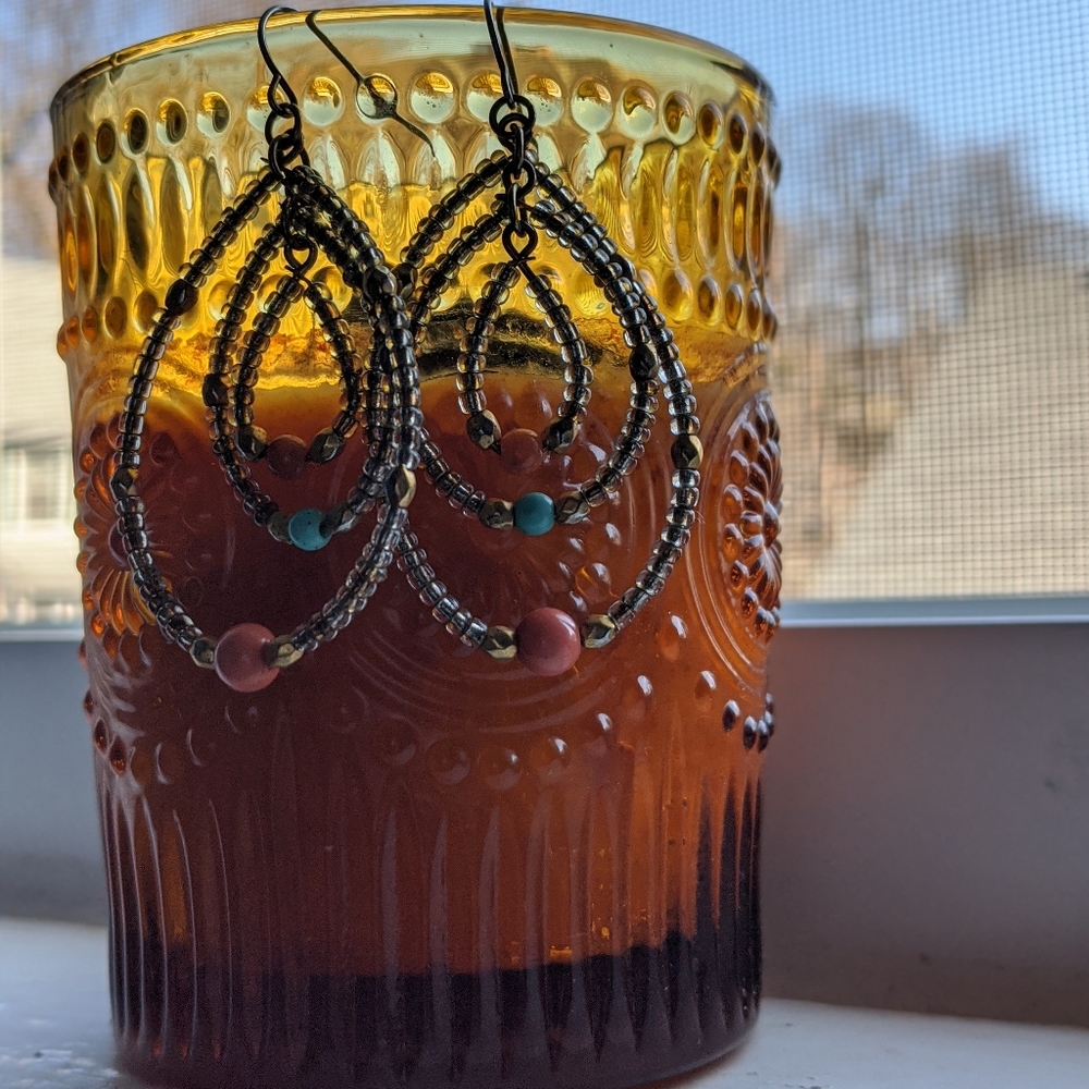 Gold beaded earrings